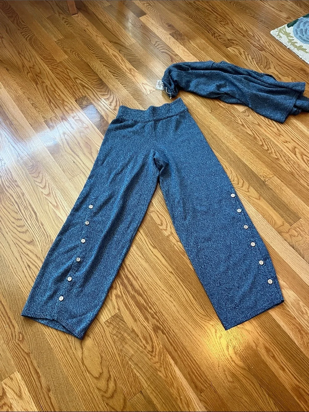 Free People Button Up Sweater Set in Blue Sea Combo Size XS